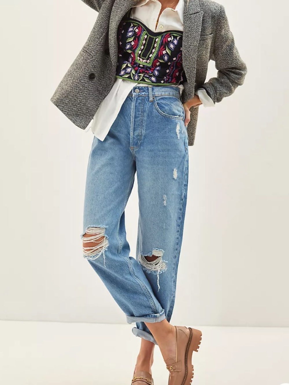 BOYISH The Toby Relaxed Distressed Tapered Jeans